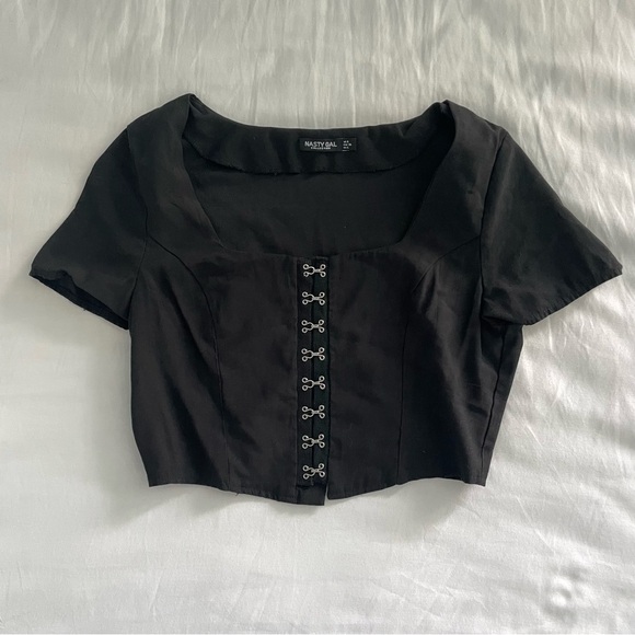Black cropped corset top - Picture 1 of 3